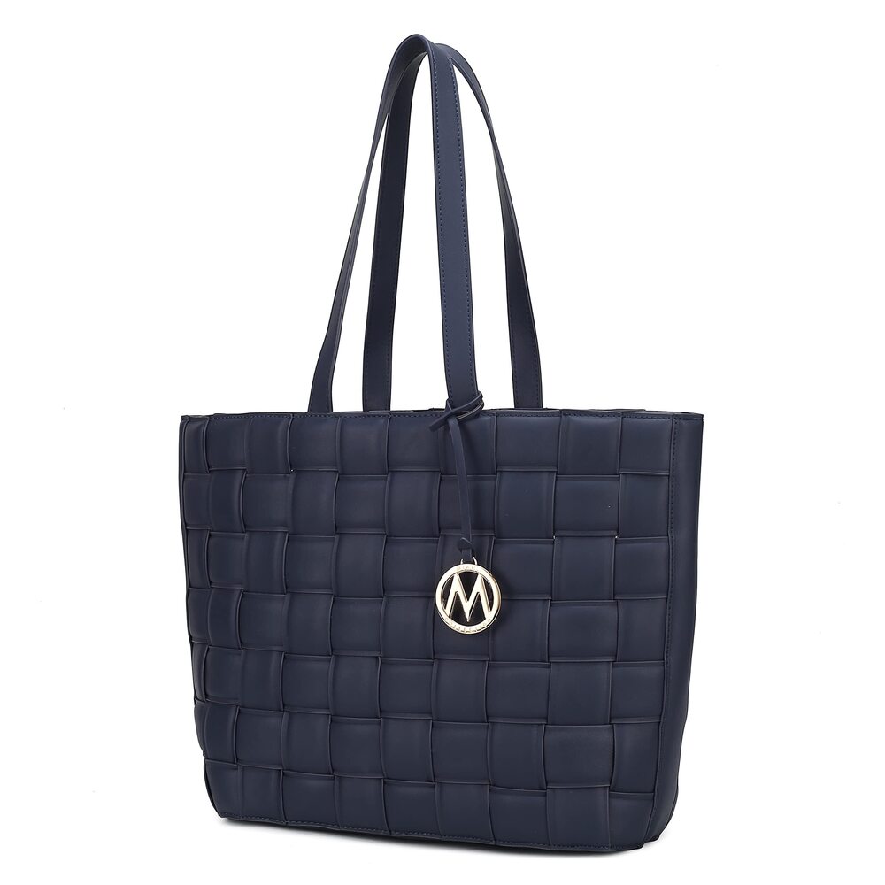 7029 Tote Bag , Vegan Leather Woven Top-Handle Satchel Handbag Purse